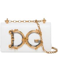 Dolce & Gabbana - Baroque Mini Crossbody Bag With Chain Shoulder Strap And Monogram Plate On The Front Dolce & Gabbana Woman - Lyst