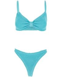 Hunza G - Bikini 'Alicia' Con Spalline Fisse Sottili E Nodo Sul Fronte I - Lyst