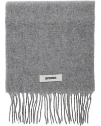 Jacquemus - 'L'Echarpe Carro' Scarf With Logo Patch On The Front And Fringed Hem - Lyst