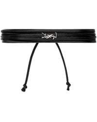 Saint Laurent - Bracciale Con Cordino A Più Fili E Cassandre Sul Fronte - Lyst