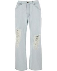 AFTER PRAY - Jeans With Logo Patch On The Rear And Ripped Det - Lyst