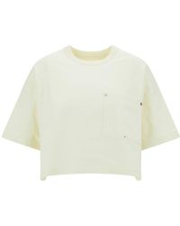Bottega Veneta - T-Shirt Crop Con Tasca Applicata - Lyst