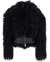 Blumarine - Sheepskin Coat With Leather Details - Lyst