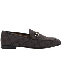 Gucci - Loafers Jordan Gg Canvas And Leather - Lyst
