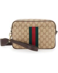 Gucci - Borsa A Tracolla Con Web Sul Fronte E Tracolla Regolabile E Remo - Lyst