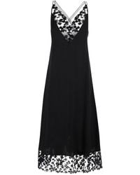 Fendi - Midi Dress With Lace Details And V-Neck - Lyst