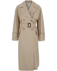 Max Mara - Double-Breasted Trench Coat With Waist Belt - Lyst