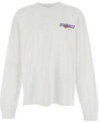 DSquared² - Sweater With Logo Printed On The Chest - Lyst