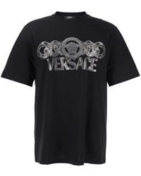 Versace - T-Shirt With Printed Logo - Lyst