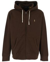 Polo Ralph Lauren - Felpa Con Cappuccio Con Coulisse E Ricamo Cavallino - Lyst
