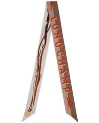Longchamp - Scarf With Logo Lettering Print - Lyst