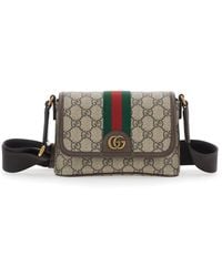 Gucci - 'Ophidia' Crossbody Bag With Adjustable And Removable Shoulder Strap And Web Detail On The Front - Lyst
