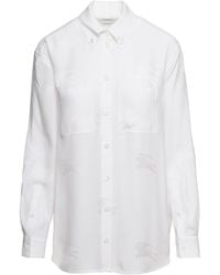Burberry - Silk Jacquard Oversized Shirt - Lyst