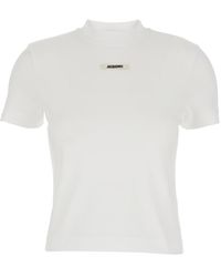 Jacquemus - Magliette in cotone bianco gros grain - Lyst