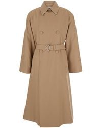 Jil Sander - Double Breasted Trench With Belt - Lyst