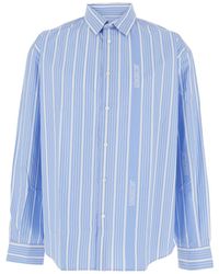 Jacquemus - Camicia 'Simon' Con Motivo A Righe All-Over E Logo Lettering - Lyst