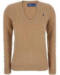 Polo Ralph Lauren - Kimberly Cable V Neck - Lyst