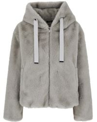 Le Plain - Shearling With Hood And Pockets - Lyst