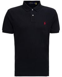 Polo Ralph Lauren - "Custom Slim Fit" Polo Shirt With Classic Collar And Pony Embroidery On The Front - Lyst