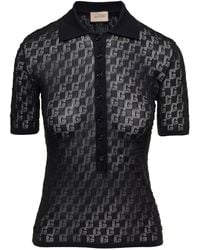 Gucci - Logo Cotton And Silk Polo Shirt - Lyst