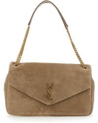 Saint Laurent - 'Calypso' Shoulder Bag With Two Chain-Link Handles And Cassandre Plaque On The Front - Lyst