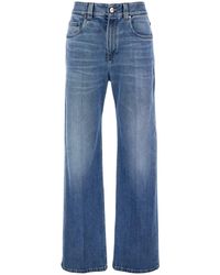 Brunello Cucinelli - Jeans With Logo Patch On The Rear And Faded Effect - Lyst