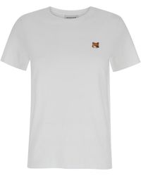 Maison Kitsuné - T-Shirt With Fox Head Patch - Lyst