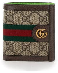 Gucci - 'Ophidia Gg' And Ebony Wallet With Web Detail - Lyst