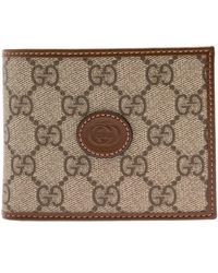 Gucci - Bifold Wallet With All-over gg Motif In Canvas And Leather Man - Lyst