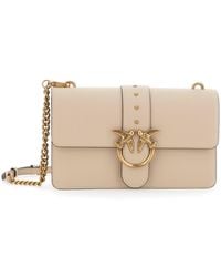 Pinko - Love One Classic Shoulder Bag With Studded Strap And Love Birds - Lyst