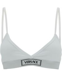 Versace - Sports Bra With Logo Embroidery - Lyst
