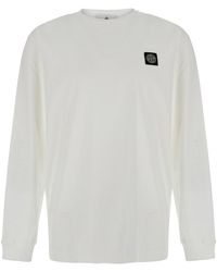 Stone Island - Crew Neck Long Sleeve Cotton T-Shirt For - Lyst