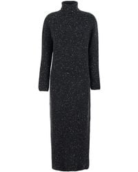 The Row - 'Melani' Turtleneck Long Dress With Long Sleeves - Lyst
