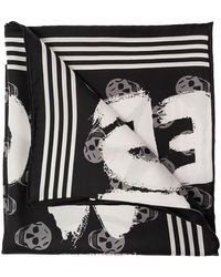 Alexander McQueen - Scarf With Logo Print And Skull Motif All-Over - Lyst