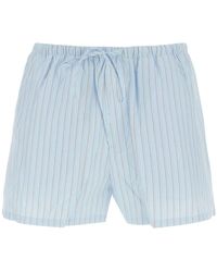 DUNST - Striped 'Pajama Mini' Shorts With Elastic Waist For - Lyst
