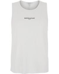 Maison Kitsuné - Paris Ribbed Tank Top Round Neck With Details - Lyst