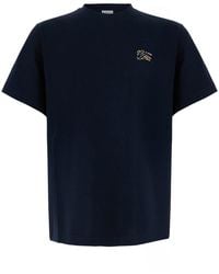 Burberry - T-Shirt With Ekd Logo Embroidered On The Front - Lyst