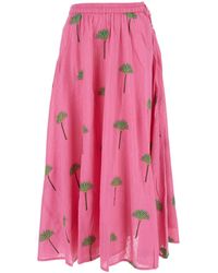 Nimo With Love - Skirt With Elastic Drawstring Waist And All-Over E - Lyst