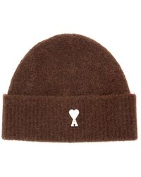 Ami Paris - Beanie With Ami De Coeur Logo And Tech Fabric - Lyst