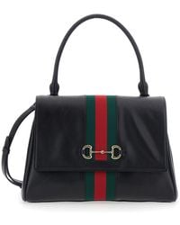 Gucci - Handbag With Web Detail And Horsebit Plaque On The Front - Lyst