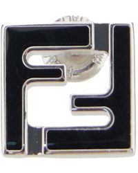 Fendi - Earing With Bar Closure And Ff Logo Plaque - Lyst