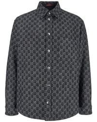 Gucci - Camicia Reversibile Con Motivo Gg Jacquard All-Over - Lyst