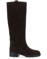 Aeyde - Henry Cow Suede Leather Moka With Suede And Color - Lyst