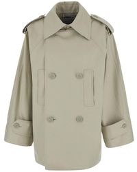 Balenciaga - Oversized Trench With Wide Collar And Button Cuffs In - Lyst