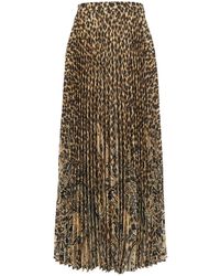 Etro - High-Waisted Midi Skirt With All-Over Leopard Motif - Lyst
