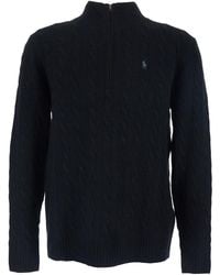 Polo Ralph Lauren - High Neck Half-Zip Sweater Wool Cashmere Tops - Lyst