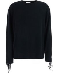 P.A.R.O.S.H. - Sweater With Fringed Details On The Back And Edges - Lyst