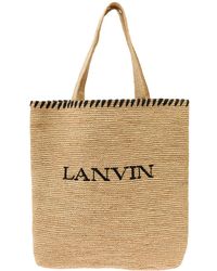 Lanvin - Borsa Tote Con Logo Ricamato - Lyst
