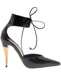 Gucci - 'Priscilla' Pump With Ankle Cuff And Metal Effect Heel In - Lyst