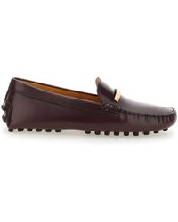 Tod's - Loafers With Logo Plaque And Rubber Sole - Lyst